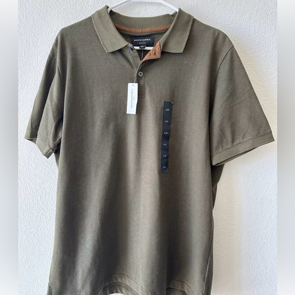 NWT Men’s Banana Republic Dress Polo L Green
